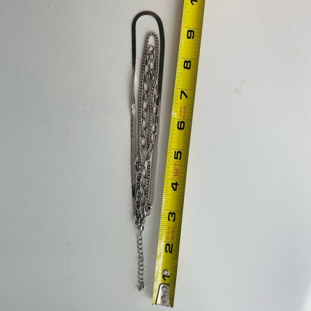 Nordstrom Revolve Silver Layered Multi Strand Lin… - image 3